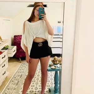 White flowy cropped blouse